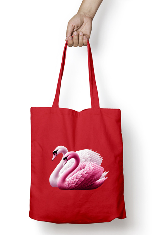 Swan Couple Tote Bags with Zipper