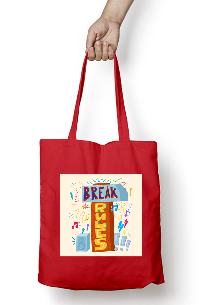 Break the Rules -  Tote Bags with Zipper