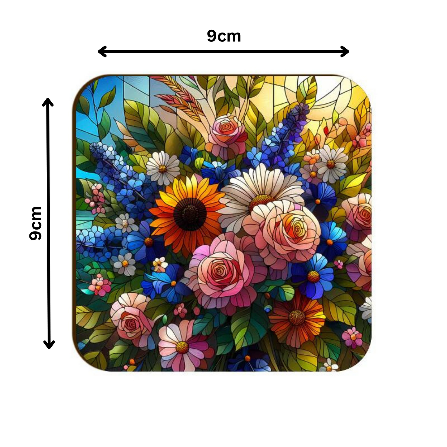 Summer Flowers Square Coasters