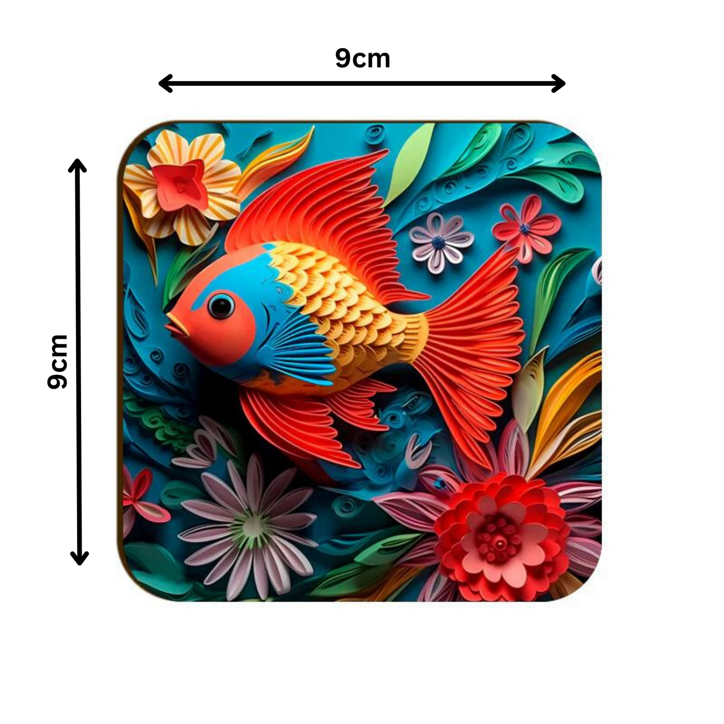 3D Fish Square Coaster