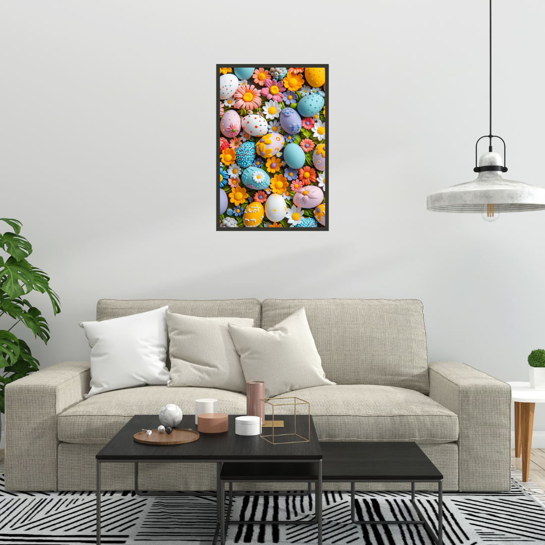 Beautiful Easter Eggs and Flowers Wall Art