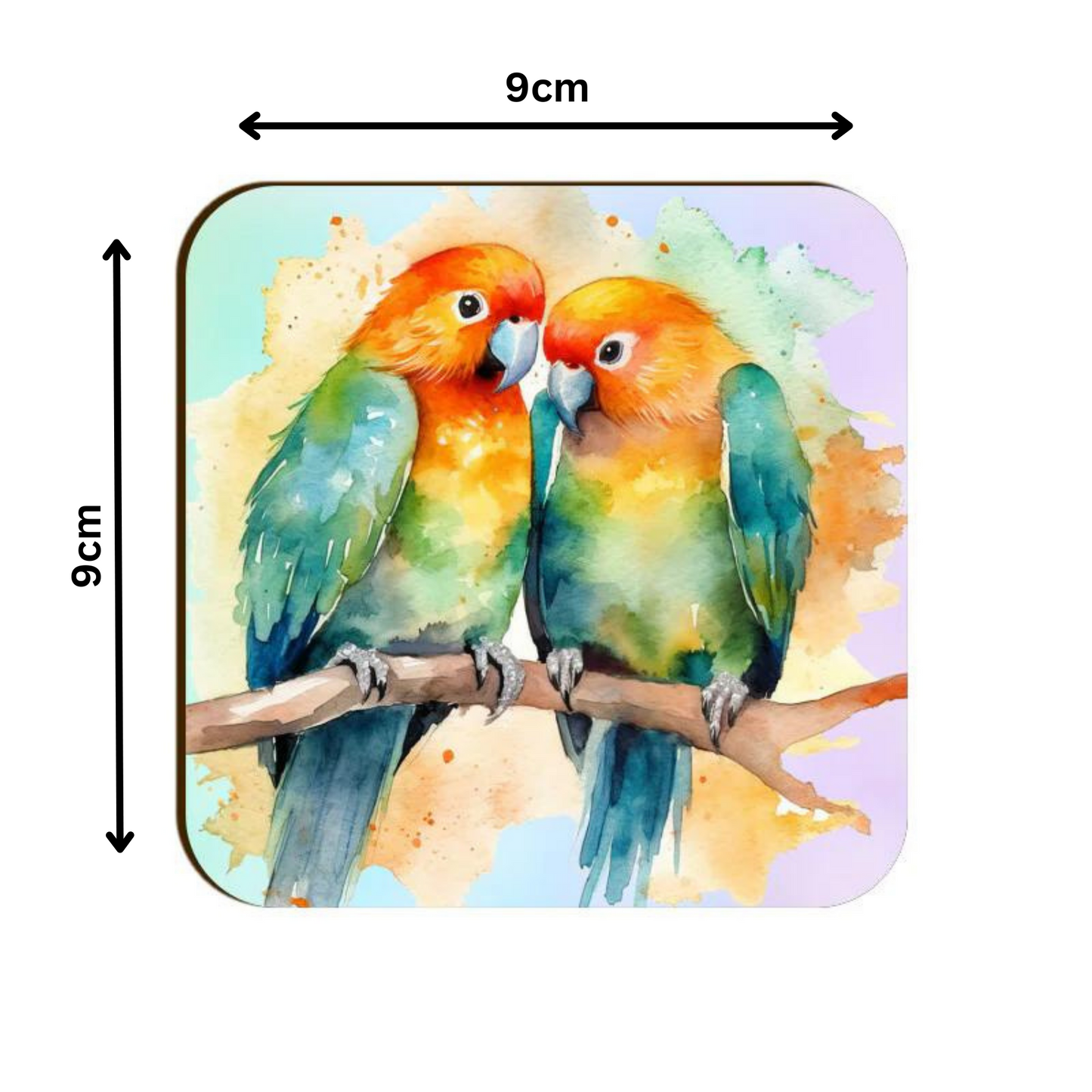 Couple Bird Square Coaster