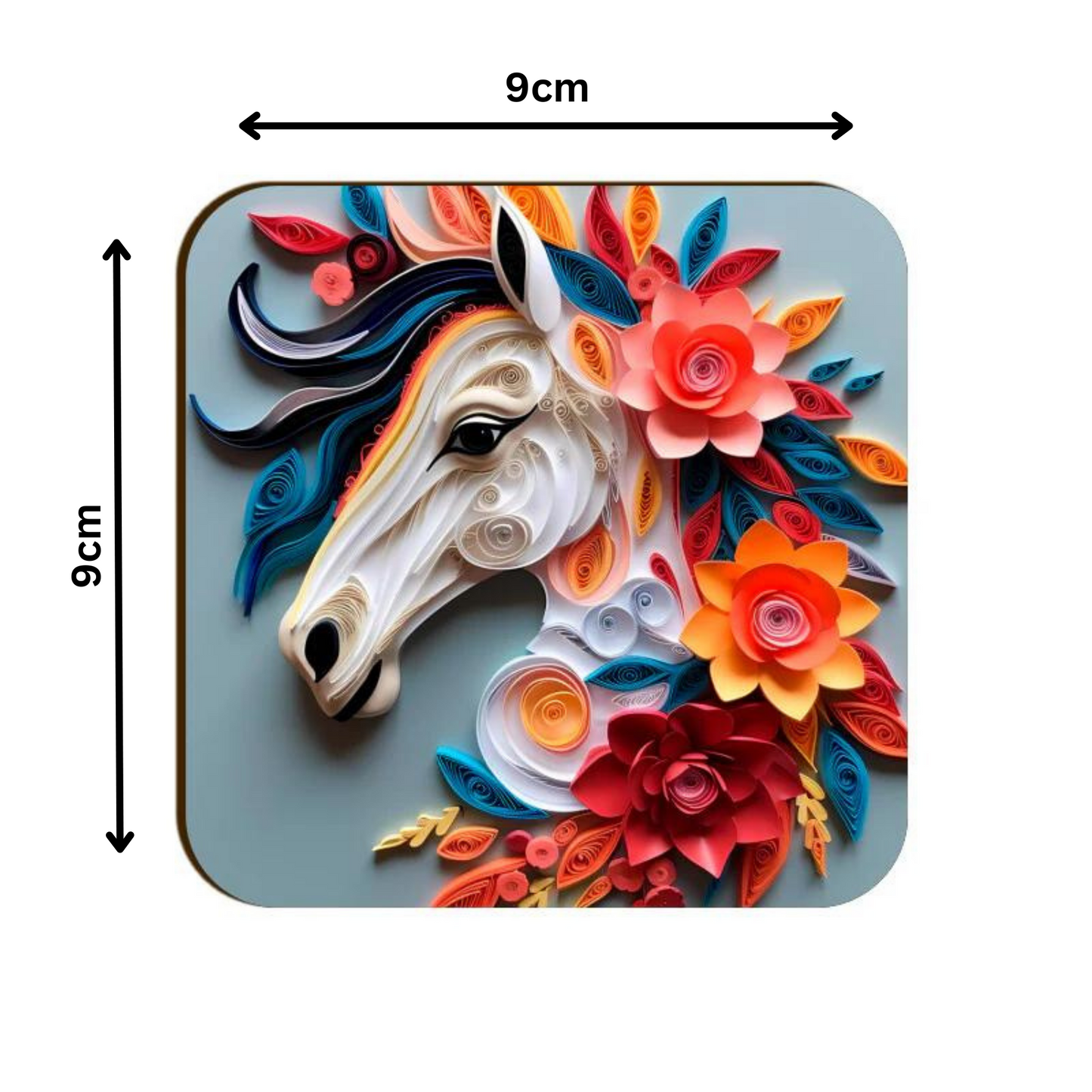 3D Horse Square Coaster