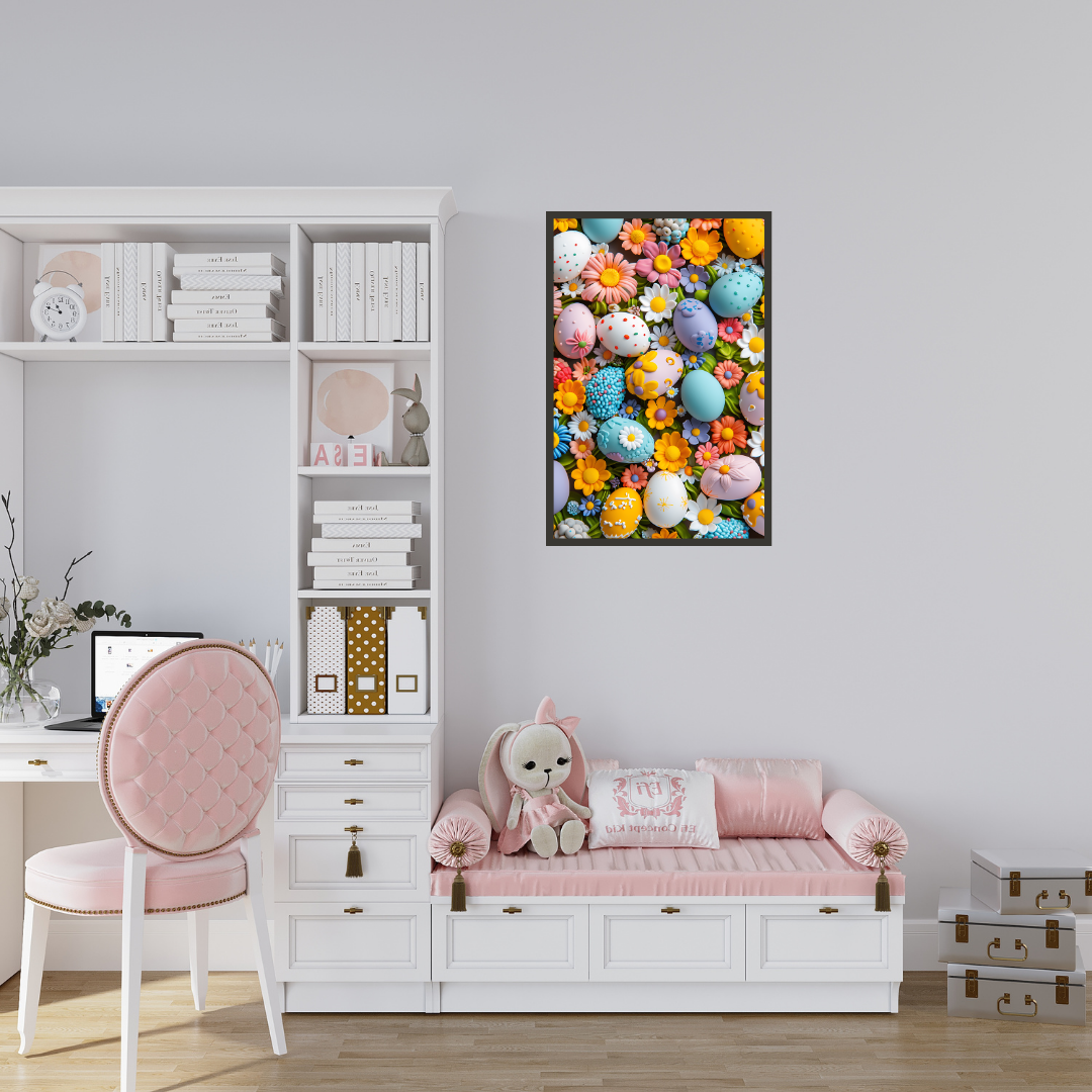 Beautiful Easter Eggs and Flowers Wall Art