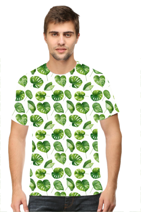 Tropical Leaves Pattern - All Over Printed T-Shirt