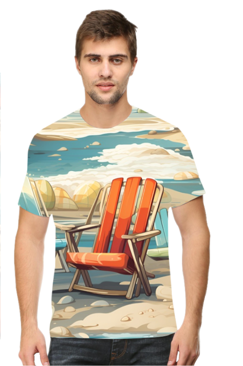 Beach Chair Pattern All Over Printed T-Shirt