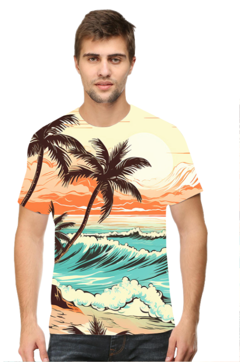 Beach Pattern All Over Printed T-Shirt