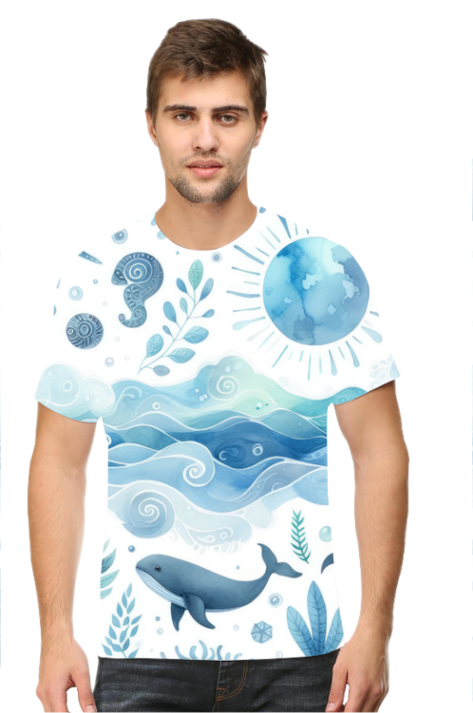 Blue Ocean All Over Printed T-Shirts