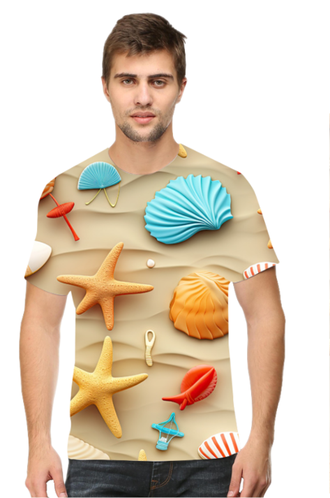 3D Beach All Over Printed T-Shirts