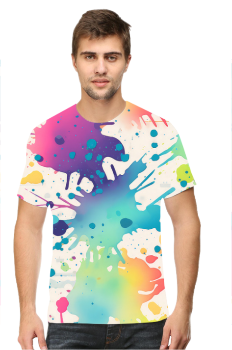 Colorful Paint Splashes All Over Printed T-Shirts