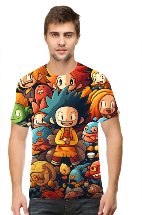 Cartoon Anime All over Printed T-shirt