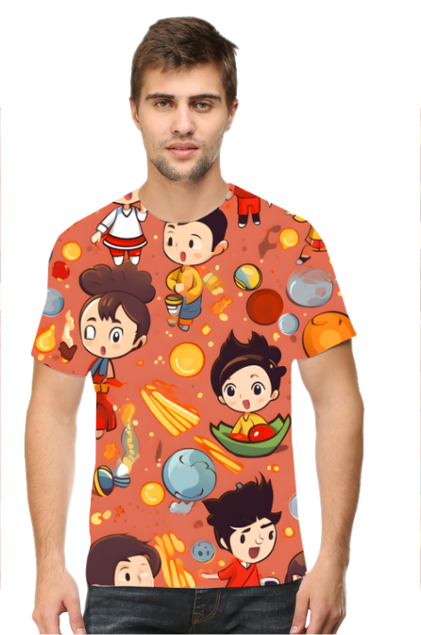 Cartoon Anime All over Printed T-shirt