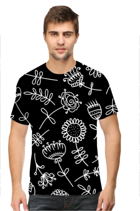 Flower Doodle All-Over Printed T-Shirts