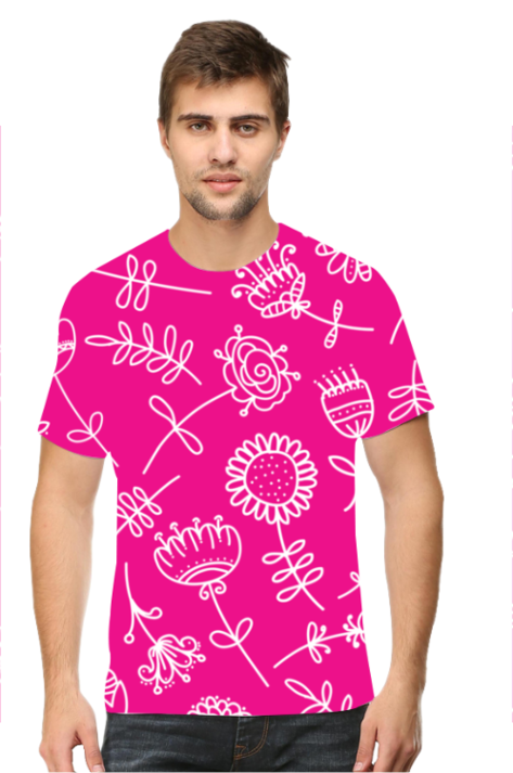 Flower Doodle All-Over Printed T-Shirts