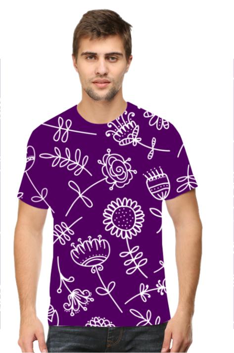Flower Doodle All-Over Printed T-Shirts