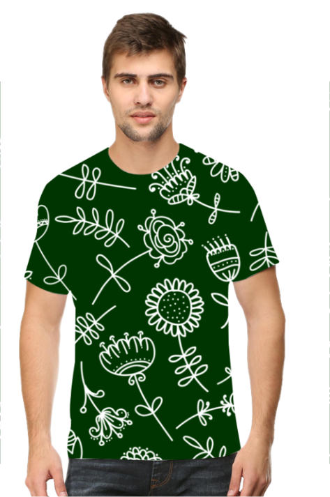 Flower Doodle All-Over Printed T-Shirts