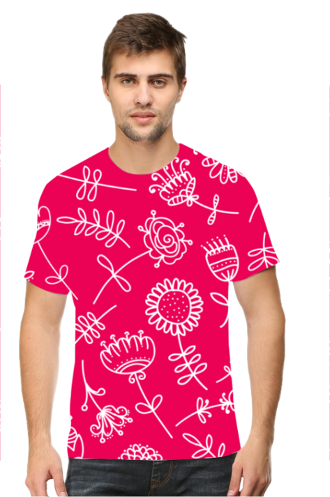 Flower Doodle All-Over Printed T-Shirts