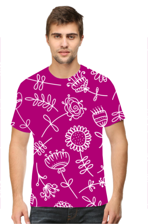 Flower Doodle All-Over Printed T-Shirts
