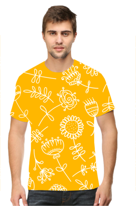 Flower Doodle All-Over Printed T-Shirts