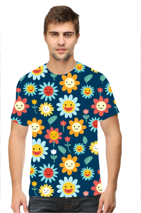 Happy Flower All-Over Printed T-Shirts