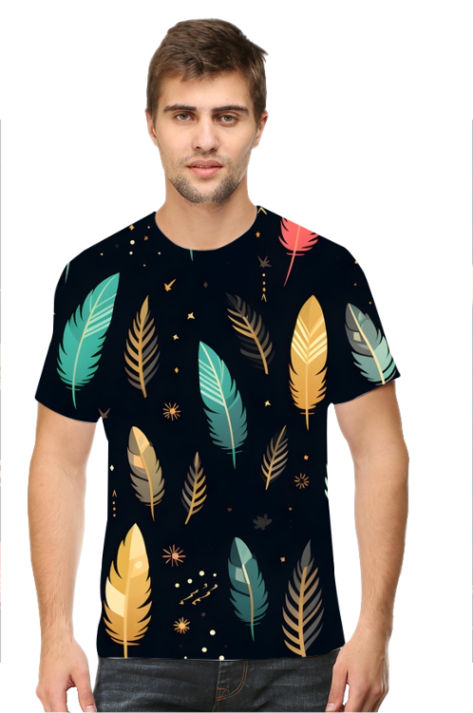 Cute Feather All-Over Printed T-Shirts