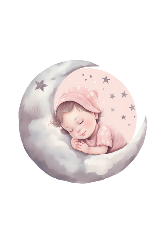 Cute Baby Sleeping Maternity Half Sleeve T-Shirt