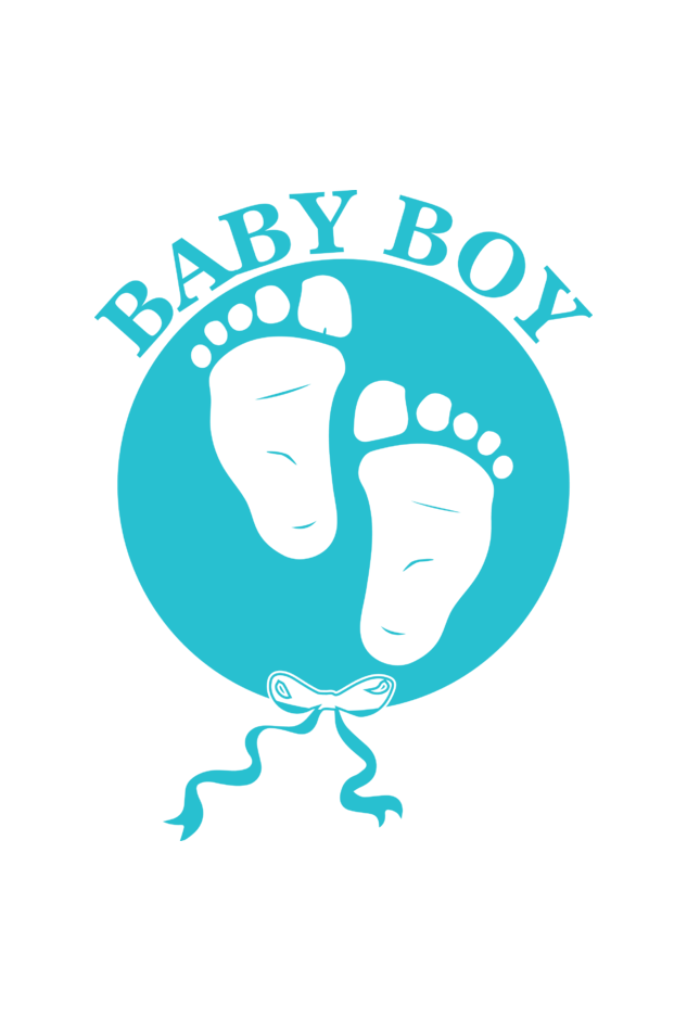Maternity Half Sleeve T-Shirt with Baby Boy Bow Footprint Design