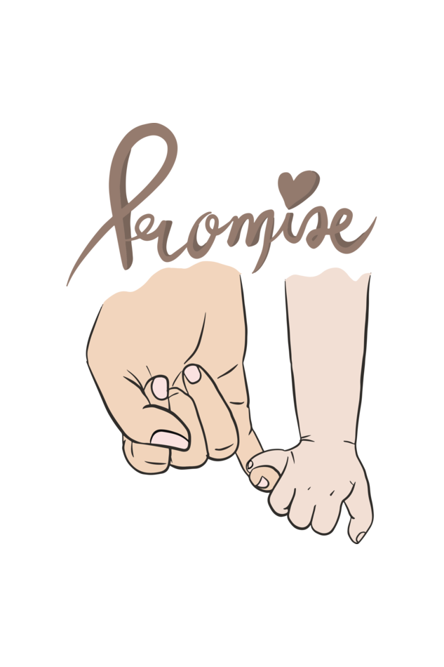 Maternity Half Sleeve T-Shirt with Mother and Baby Holding Hands with Promise Design