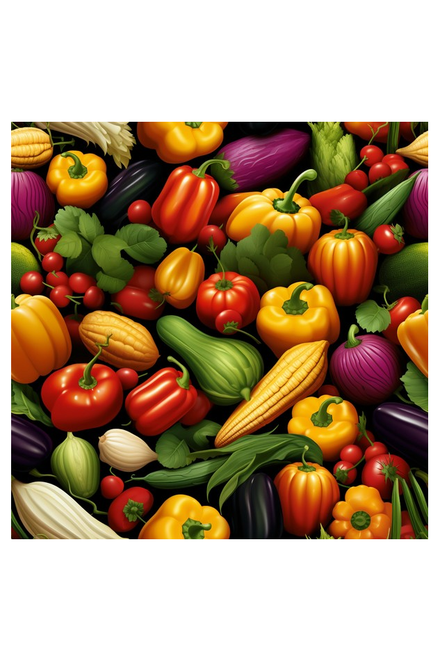 Vegetable Pattern - Tote Bags with Zipper