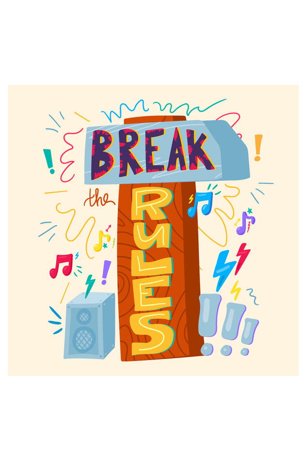 Break the Rules -  Tote Bags with Zipper