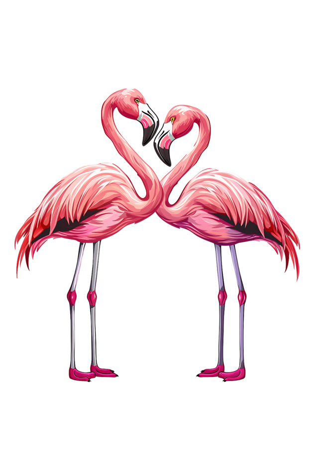 Flamingo Valentine Couple Tote Bags with Zipper