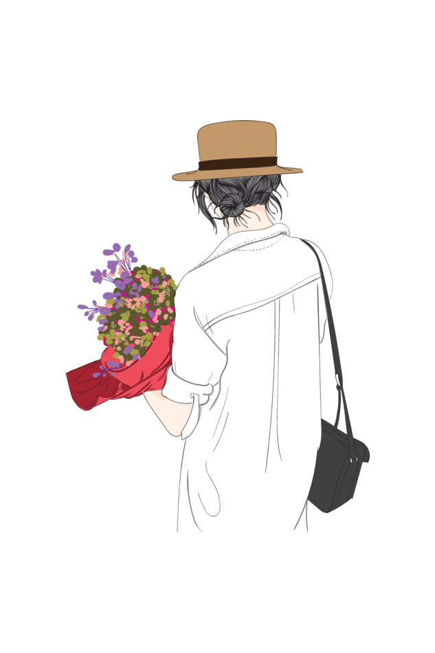 Beautiful Woman holding flower Tote Bags with Zipper