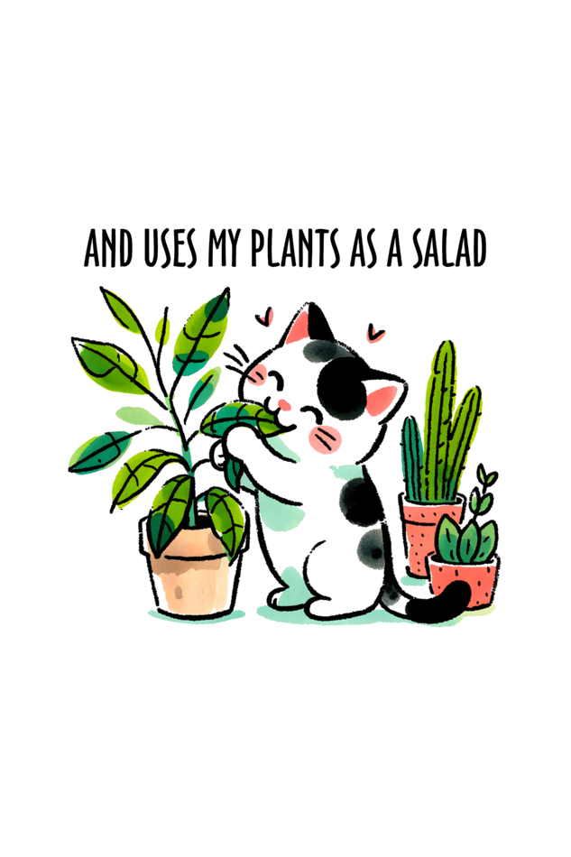 Cat - Uses my plants as a Salad - Tote Bags with Zipper