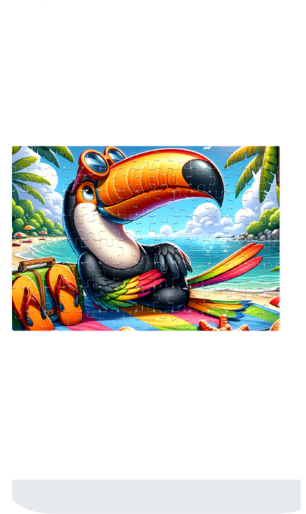 Colorful Toucan Bird Summer Animals Kids Puzzle – 120-Piece Fun and Educational Wildlife-Themed Puzzle