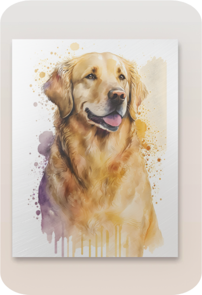 Metal Poster - Watercolor Golden Retriever