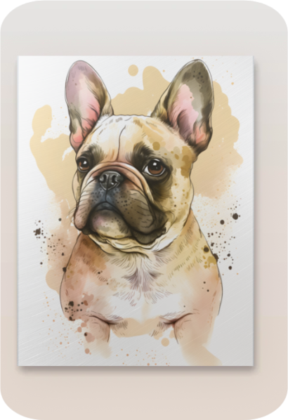 Metal Poster - Watercolor french bulldog
