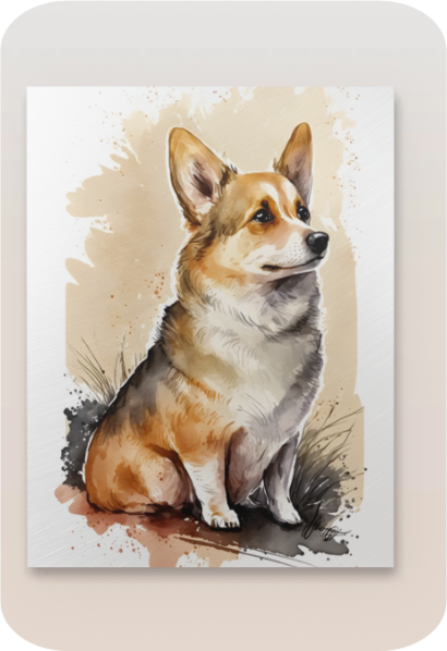 Metal Poster -Watercolor Pembroke Welsh Corgi Dog