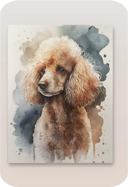 Metal Poster -Watercolor Poodle Dog