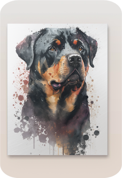 Metal Poster -Watercolor Rottweiler Dog