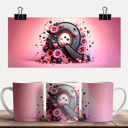 Valentine Alphabet Q Mug