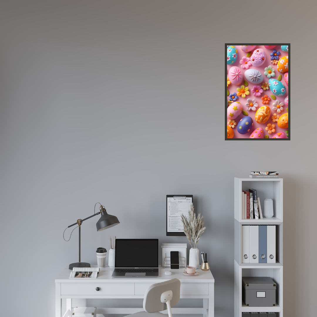 Beautiful Easter Eggs and Flowers Wall Art