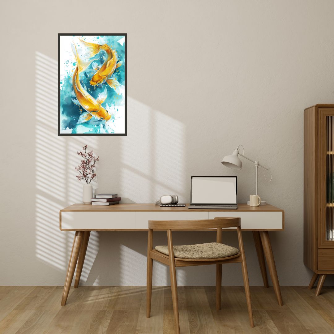 Beautiful Goldfish Painting Wall Art