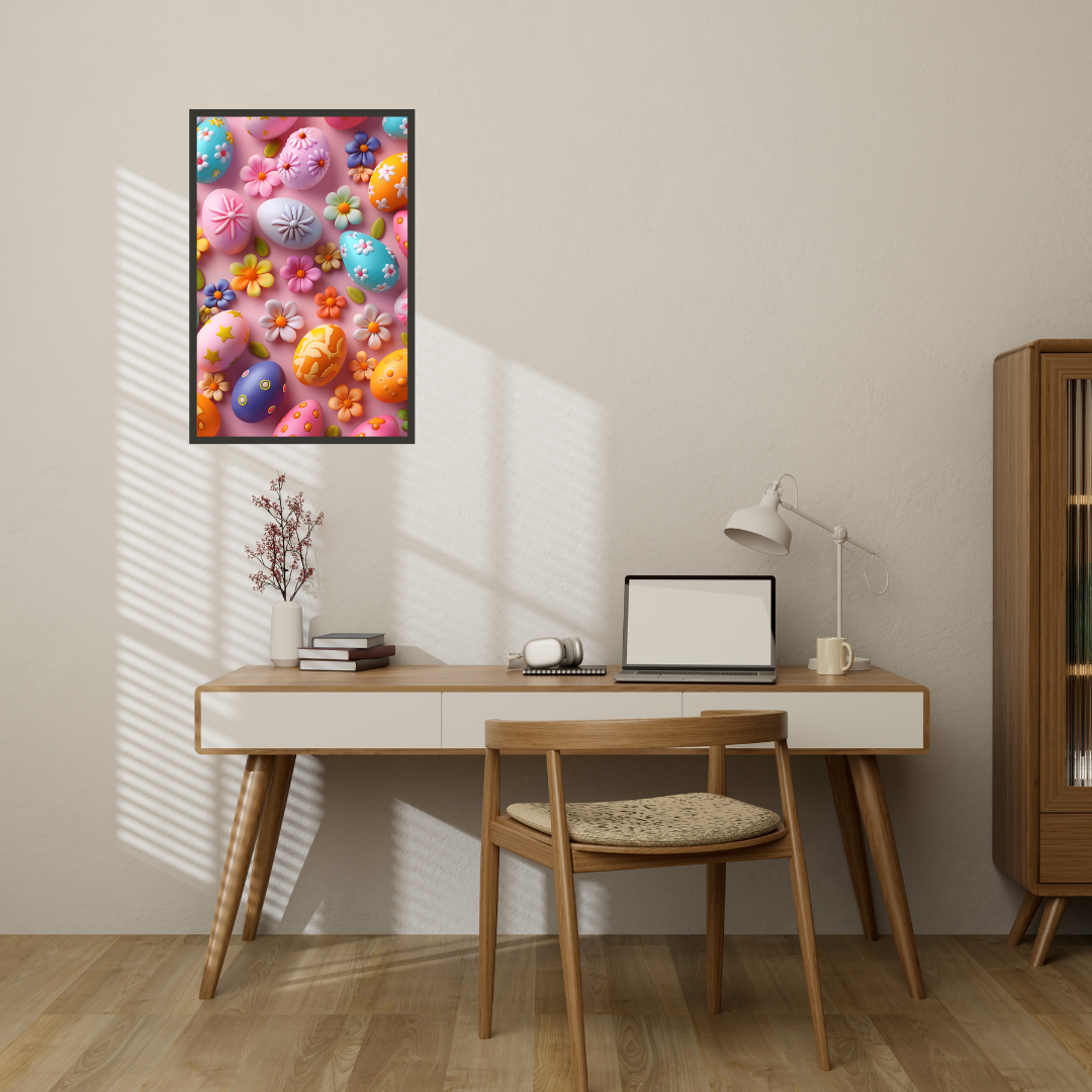 Beautiful Easter Eggs and Flowers Wall Art