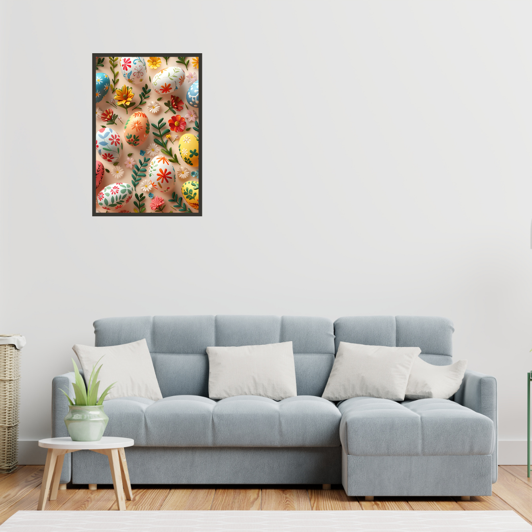 Beautiful Easter Eggs and Flowers Wall Art