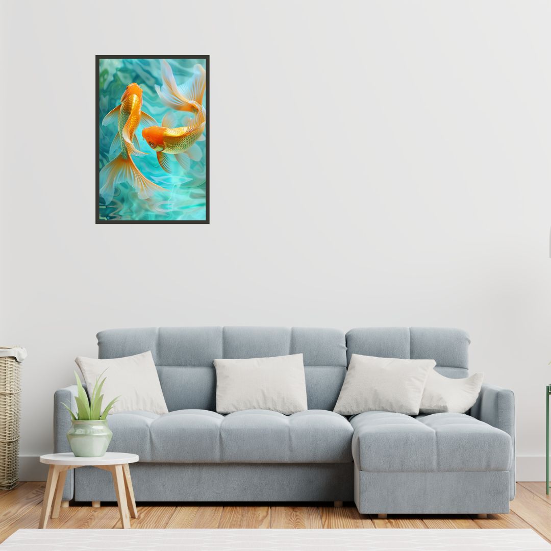 Beautiful Goldfish Painting Wall Art