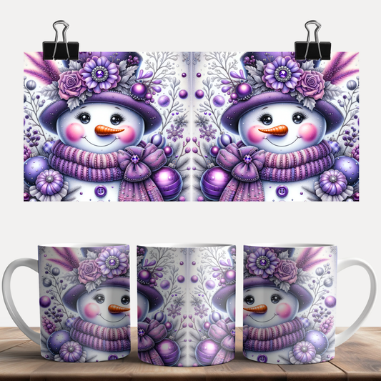 Purple Snowman Christmas