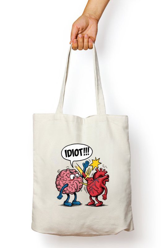 Brain Arguing with Heart - Tote Bags with Zipper