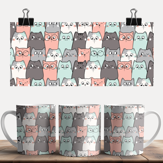 Cat Doodle Pattern Mug