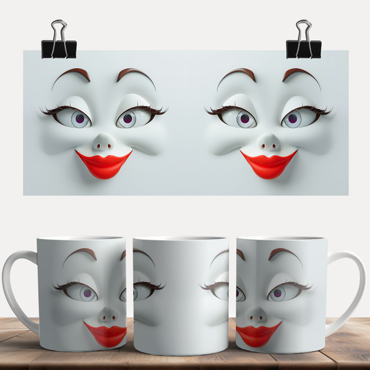 Sarcastic Woman faces with Red Lips Mug