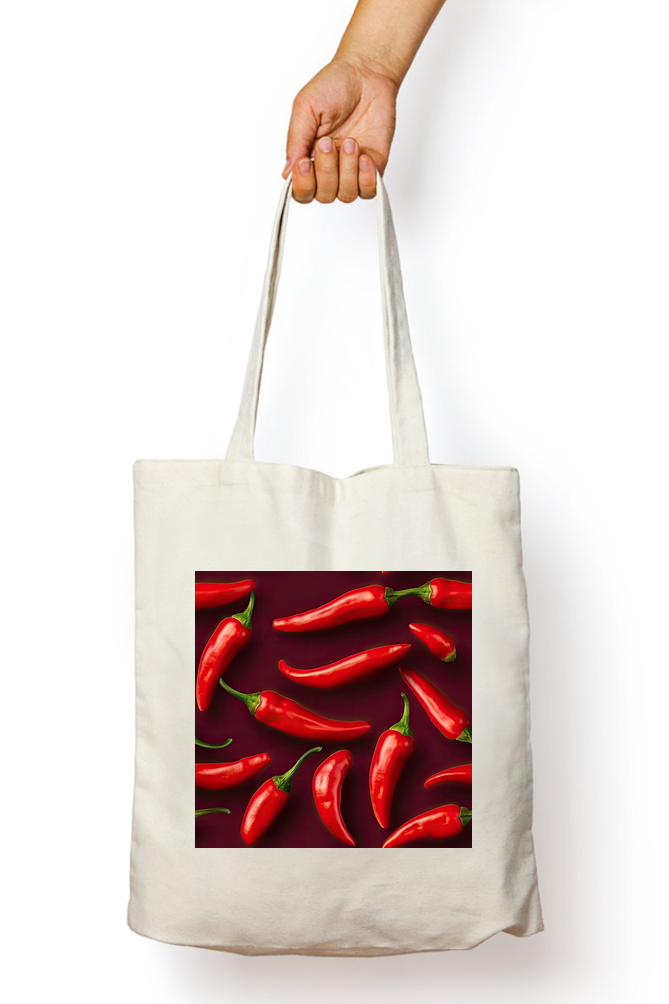 Chili pepper Tote Bags with Zipper